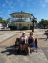 June and Jessica in front of the band stand
